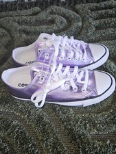 Converse All Star Low Top Purple Metallic Lace-Up Sneakers US 8 wo's EU 39