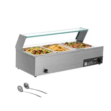 Uimoso Commercial Electric 3-Pan Food Warmer 1500W Buffet Bain Marie Steam Table