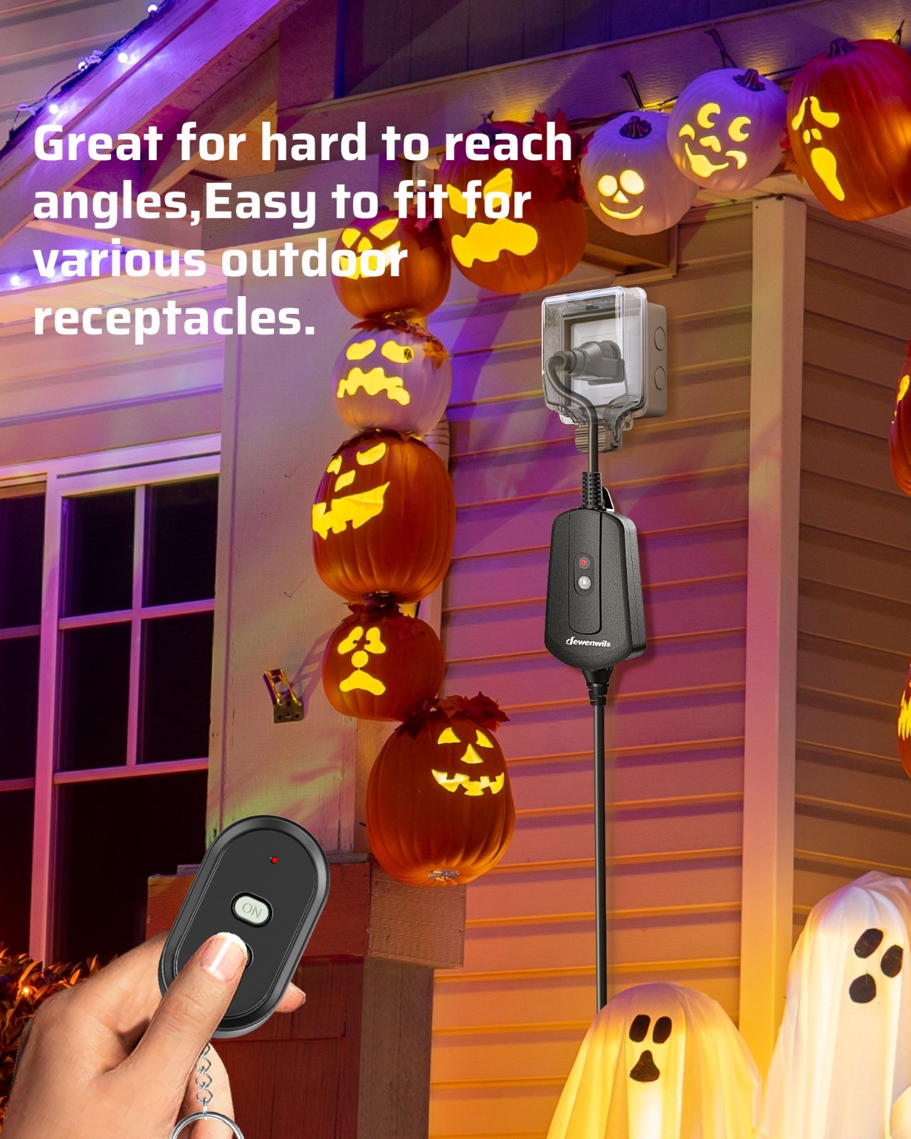DEWENWILS Weatherproof Remote Control Outlet,for Christmas & String Lights,100ft