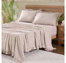Taupe Full Size Sheet Set 4pcs Lightw Soft Brushed Microfiber 16"Deep Pocket