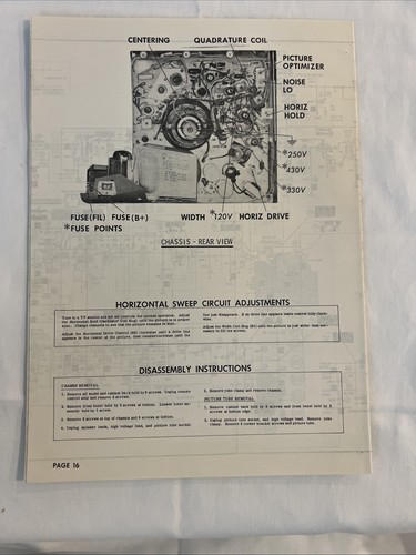 Vintage Sams Photofact Schematic 7-1964 EMERSON CHASSIS 120707B/D708B/ D, 710F, - Picture 4 of 4