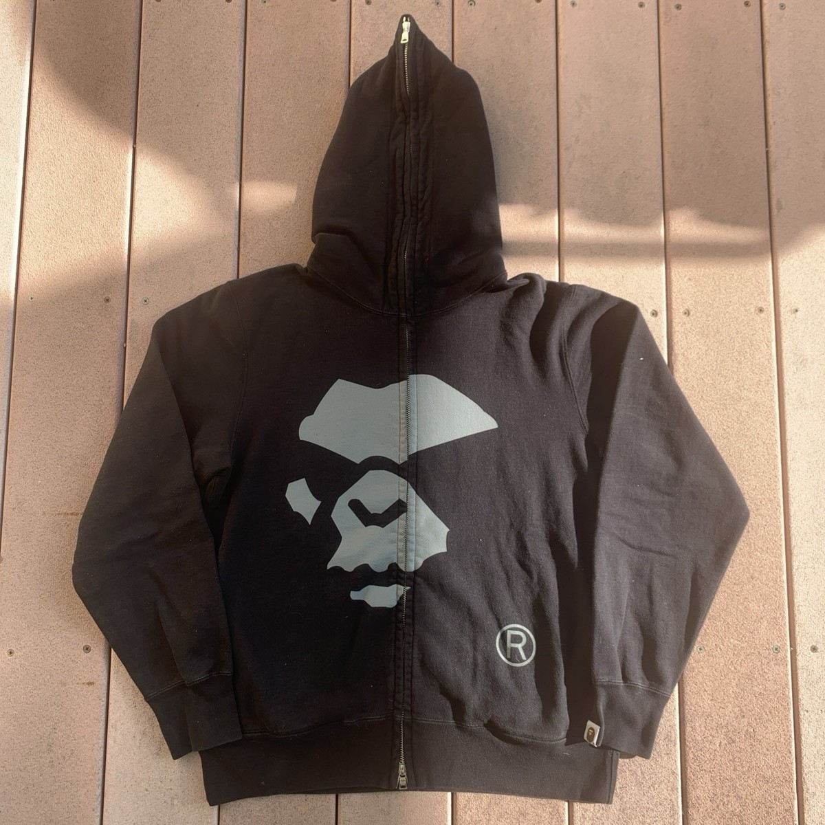 Bape A Bathing Ape Full Zip Hoodie Mad Face Black Medium | eBay