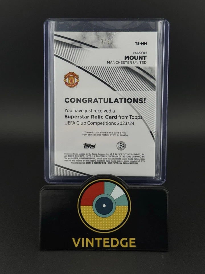 Topps UCC 2024 - Mason Mount - Manchester United - Superstar Relic Patch /5 - Image 2 of 2