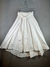 Reiss Midi Skirt Womens 4 White A-Line Pleated Wrap Bow Flowy Layered Cascade