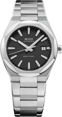 NEW MIDO M0555071105100 MULTIFORT 8 ONE CROWN 40MM BLACK DIAL M055.507.11.051.00