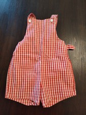 Vintage Merry Mites Overalls Red Gingham Size 6 Summer Outfit