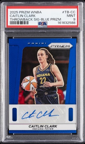 2025 PANINI PRIZM WNBA THROWBACK SIGNATURES BLUE CAITLIN CLARK 11/75 PSA 9  
