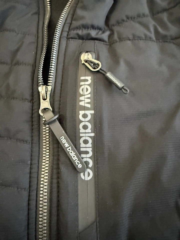 New Balance Full-Zip Quilted Soft Shell Fleece Black Jacket Mens S Read - Image 4 of 4