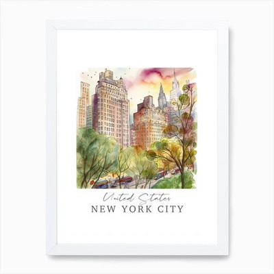 United States, New York City Storyb Framed Wall Art Poster Canvas Print Picture