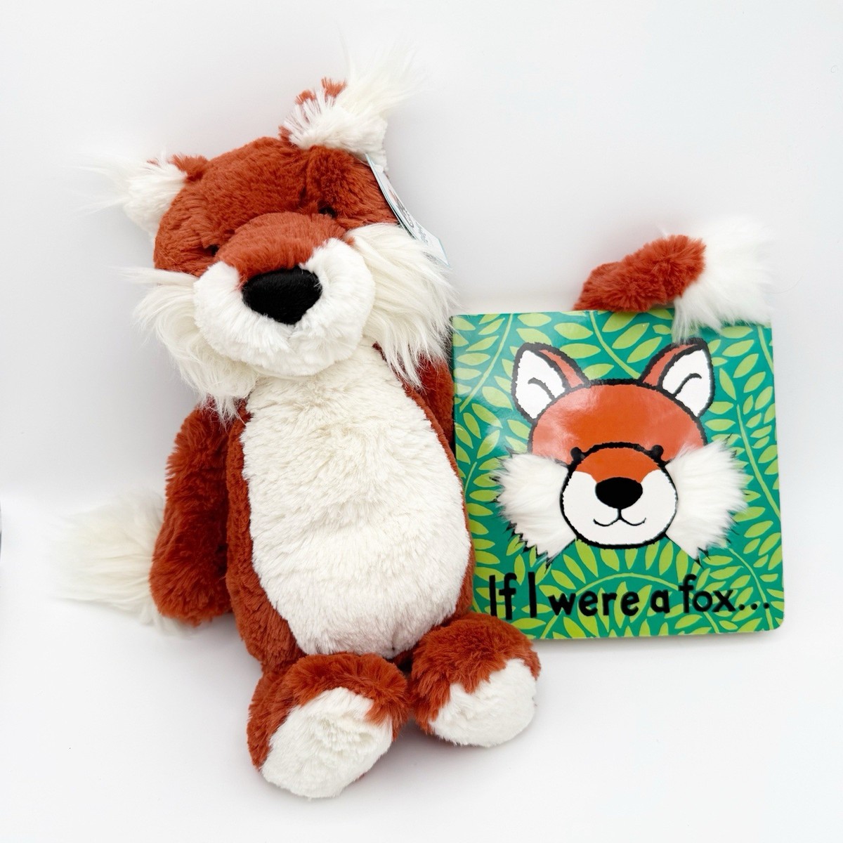 Jellycat New WOODLAND BABE FOX Orange Brown RETIRED tufted ears