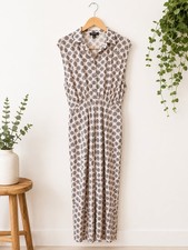 Express Portofino Dress Sleeveless Geometric Print Midi Shirt Dress Size M