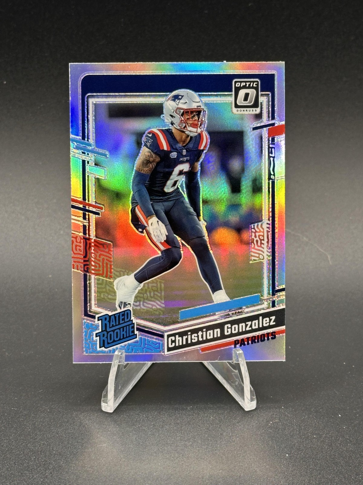 2023 Donruss Optic Christian Gonzalez #274 RC Holo New England Patriots