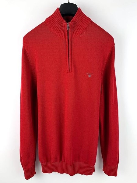 Men Gant Sweater Red Cotton XXL #7X9A