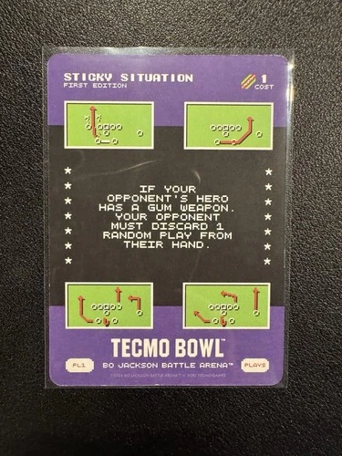 2026 Bo Jackson Battle Arena TECMO BOWL PL-1 SSP! STICKY SITUATION SSP!