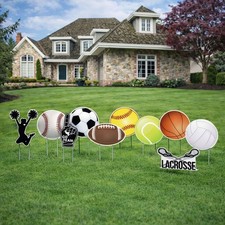 Sports Birthday Yard Signs Decorations Lawn Party Decor 10pc with Stakes Outdoor