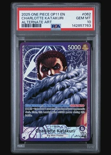 Charlotte Katakuri OP11-062 Alternate Art Foil Leader PSA 10 One Piece CCG 2025