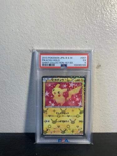 2013 Pokemon Japanese Pikachu Holo Shiny Collection 1st Edition PSA 5
