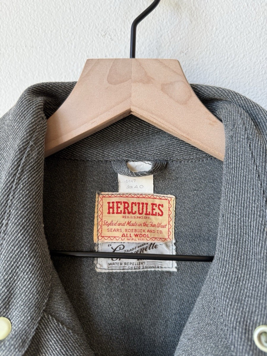 VINTAGE 40s 50s Hercules Whipcord 100% Wool Mackinaw Cruiser