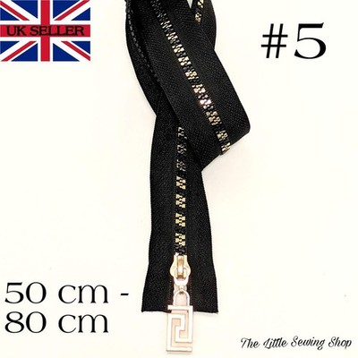 1 x Golden Teeth Kunststoff Chunky Zip Open End Reißverschluss Nr 5 verschiedene Größen
