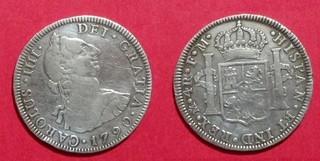 Mexique Charles IV 1790 FM 4 Reales Mexico argent poids 13 4 g. D. 34mm