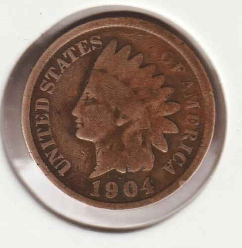 US Rare Old West 1904 Indian Head Penny Coin American Collection Shield Cent USA
