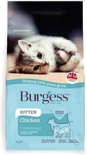Burgess Cat, Dry Kitten Food with Chicken, 4 kg 4 (Pack of 1) 8.30 per kilo