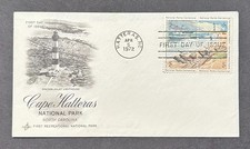 1972 US FDC #1448-1451 National Parks Centennial: Cape Hatteras Art Craft Block4