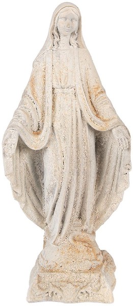 Clayre & Eef Marienbild Standfigur Beige Braun 17X12X41 Cm Magnesiumoxid-image
