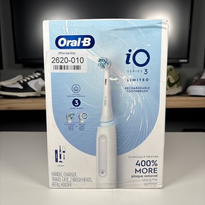Oral-B iO Series 3, Rechargeable Toothbrush, 1 Brush Heads & Travel Case, White