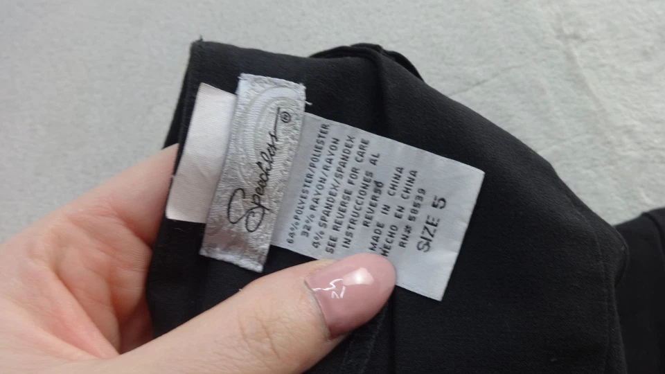 Falda midi Speechless para mujer 5 negra cinturón lazo carrera clásica negocios Foto 3 de 4