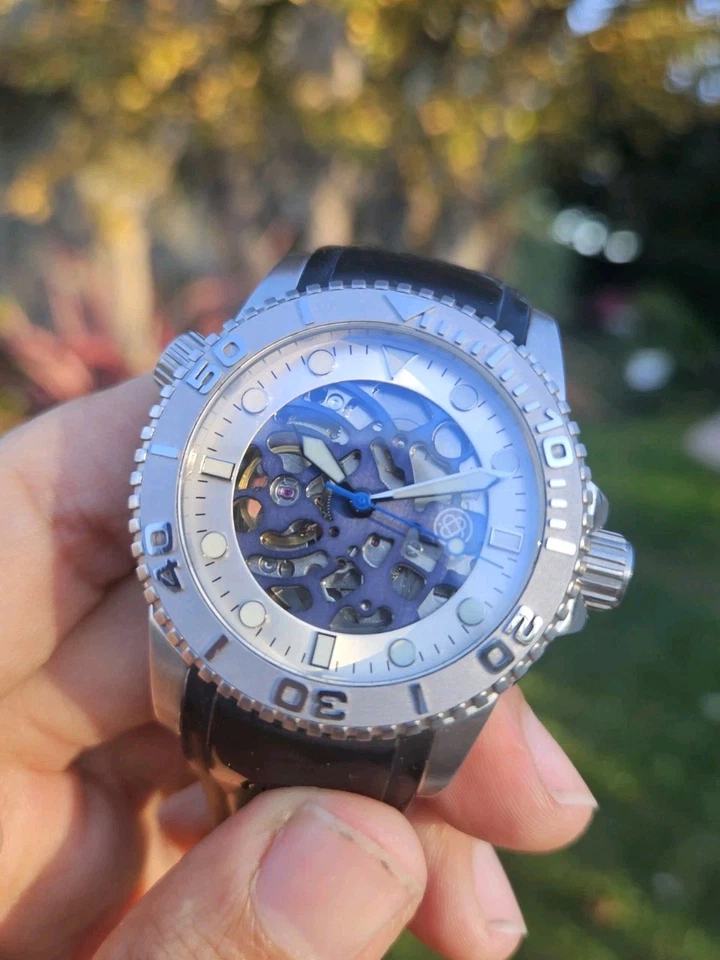 DEEP BLUE AUTOMATIC BLACK DIAL SKELETON DIVER Watch 40MM - Image 3 of 4