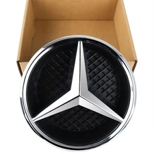 Grille Badge Silver Convex Star Emblem For 2016-2019 Mercedes Benz W213 E63