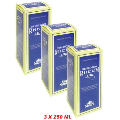 Alta Natura Depurativo rheum 3 X 250 ml depurativo fegato, metabolismo drenaggio