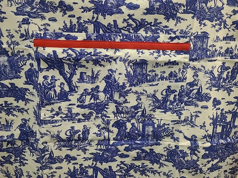 Nuevo Delantal MollyJWilk Pastelería Francesa Toile de Jouy Azul 33L x 10.5W Foto 2 de 4