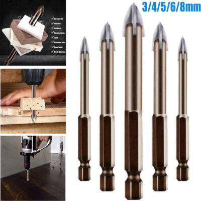 5Pcs Efficient Drilling Tool Glass Ceramic Tile Triangle Drill Bit Multifunction