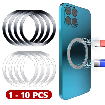 Lot De 12 Anneaux Magnétiques Autocollants Universels - Support Voiture, Téléphone, Chargeur Sans Fil