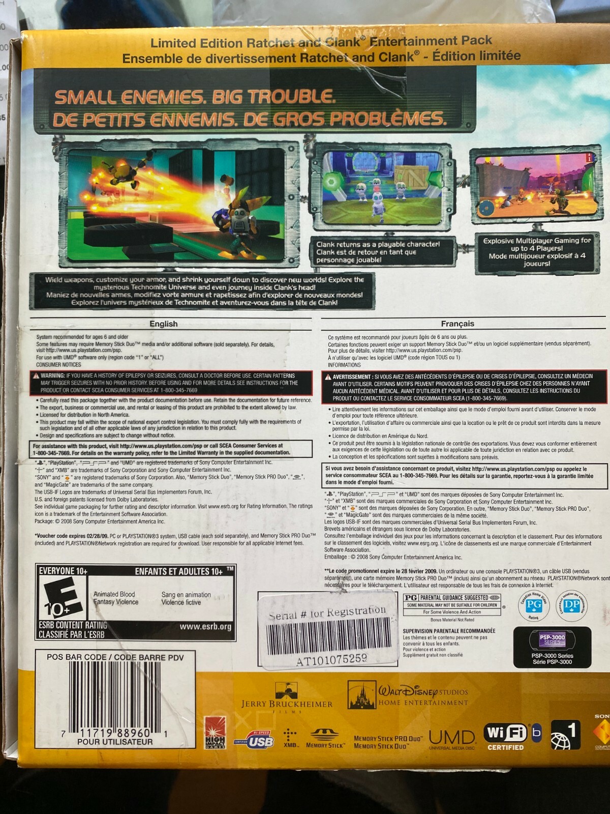 Sony Psp 3000 Ratchet Amp Clank Limited Edition Bundle Mystic Silver Handheld System