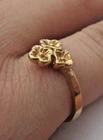 Romantic Flower Ring Gold Plated Hallmarked Size 50 Vintage Jewelry 2751