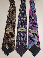 Robert Stock Men's Silk Necktie Lot Vintage Classic Geometric Colorful Business
