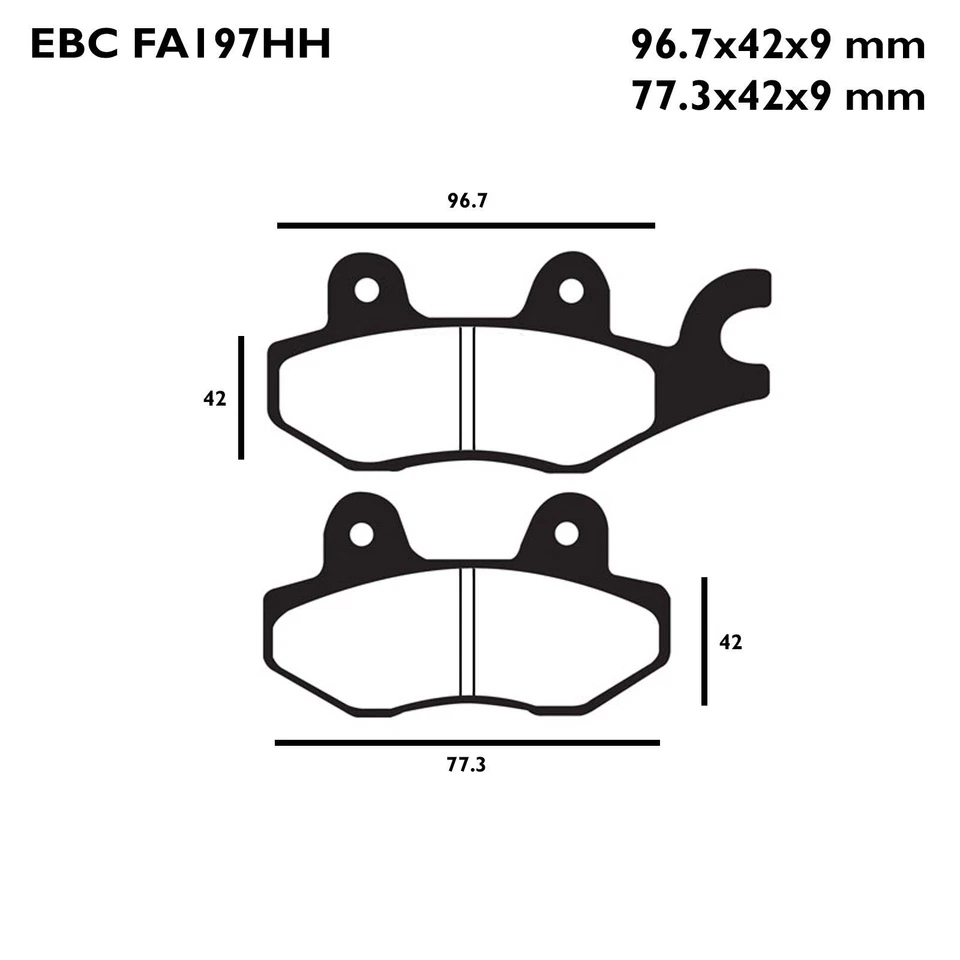 Pastillas de freno de motocicleta sinterizadas EBC FA197HH para Kymco Super 9 00-07 Foto 2 de 4