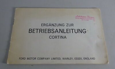 Betriebsanleitung Ergänzung Ford Cortina Stand 09/1967