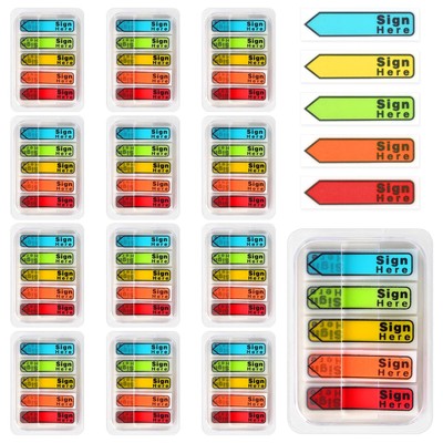 1200 Pcs Sign Date Here Tabs Arrow Sign Message Flag for Planner Book Notary