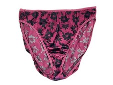 VINTAGE ST EVE SECOND SKIN SATIN Pink FLORAL PANTIES - SZ 5