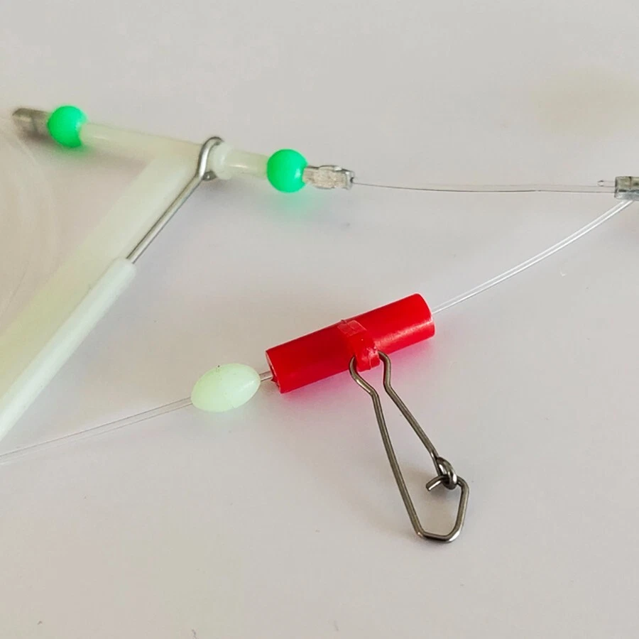 100Pcs rote Angelschnur Sinker Dias mit Duo Lock Angelclips mit Haken Snap Sinke - Bild 2 von 4