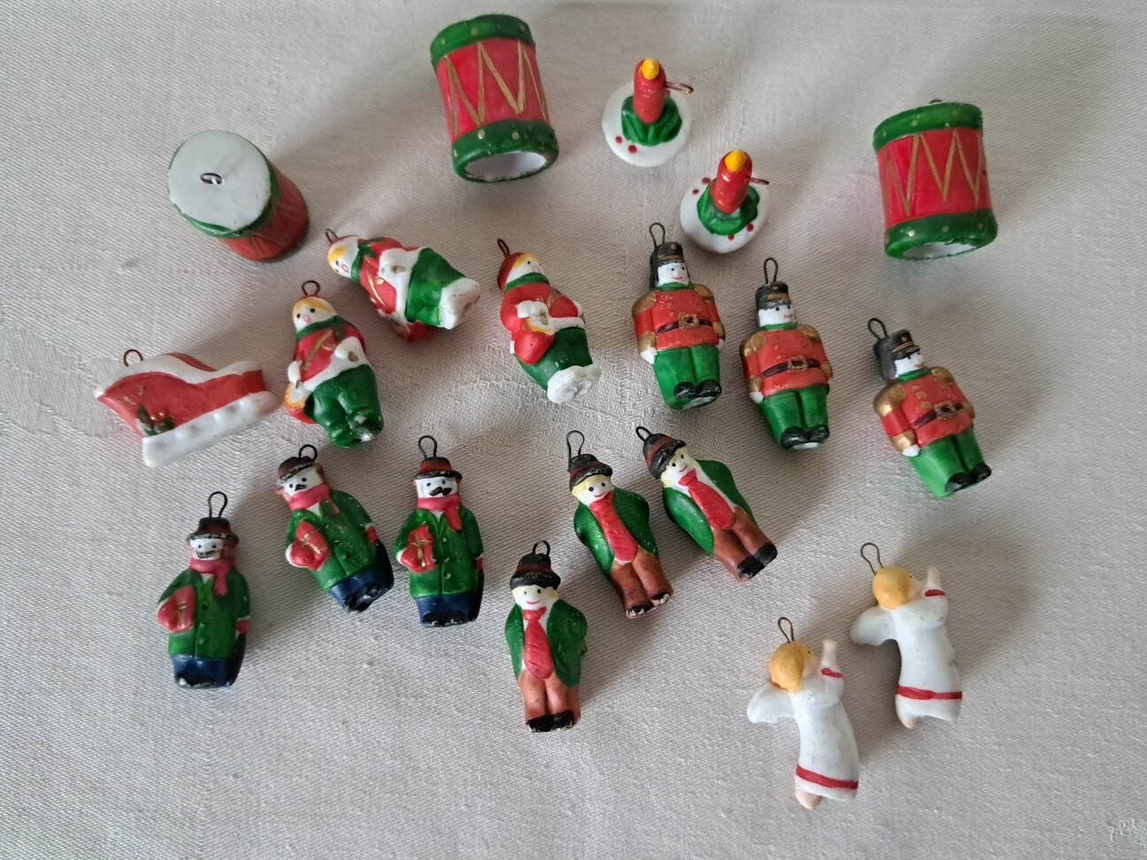 Handpainted Porcelain Christmas Ornaments 20 Piece 1