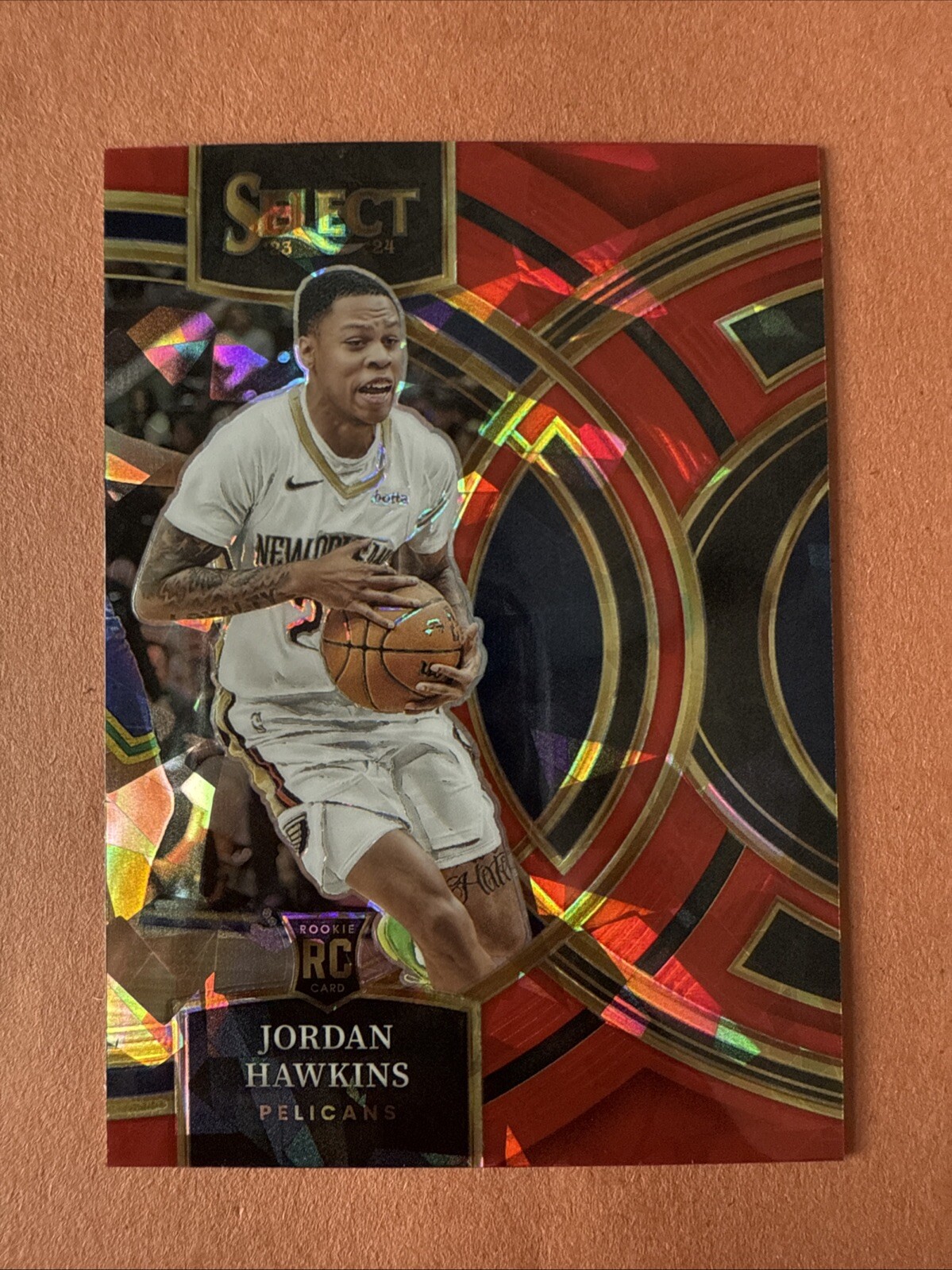 Jordan Hawkins Rookie Card RC 2023 Select Premier Level Red Craced Ice Prizm