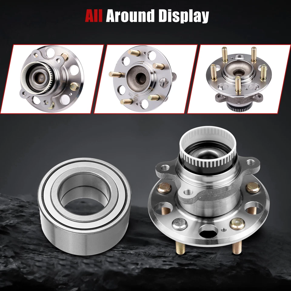 Conjunto de cojinete de cubo de rueda delantera trasera solo tracción delantera para Kia Sportage 2011-2016 4 piezas Foto 3 de 4