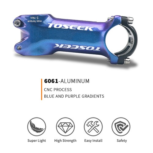 Hot Aluminum Alloy Mountain Bike Stem 6/17° Road Bicycle Stem 28.6/31.8*60-110mm - Picture 5 of 16