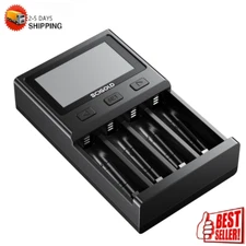 Smart Charger with LCD Display 4A Fast Charging for Li-ion Ni-MH Ni-Zn AA AAA