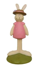 Girl Bunny with a pink dress and Easter hat - New by Blossom Bucket #11599A